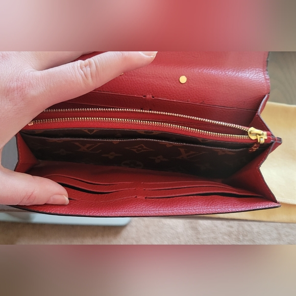 Authentic Louis Vuitton Monogram Portefeuille Pallas Red Wallet - Picture 12 of 17
